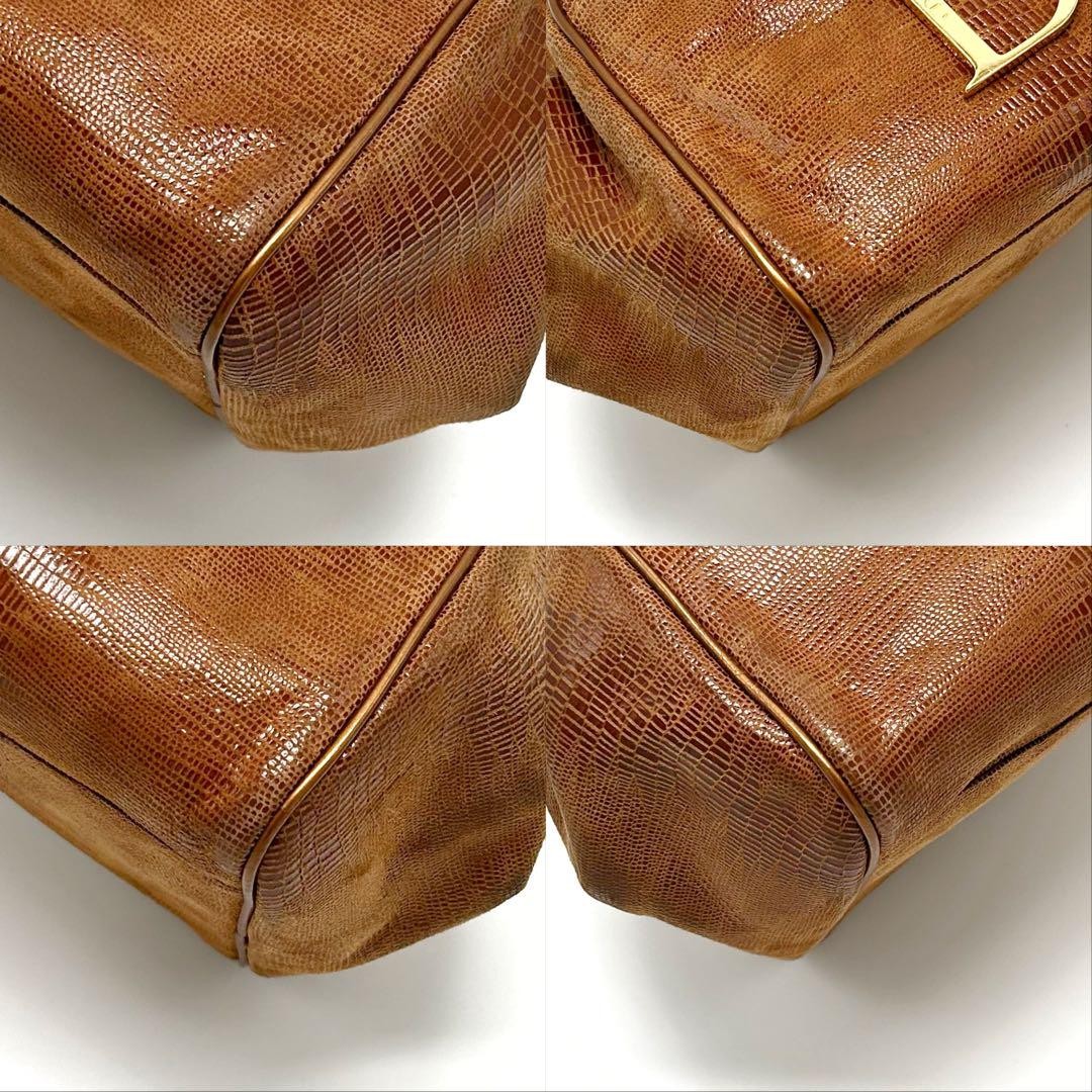 Christian Dior Hand Bag Tote Purse Brown Authentic