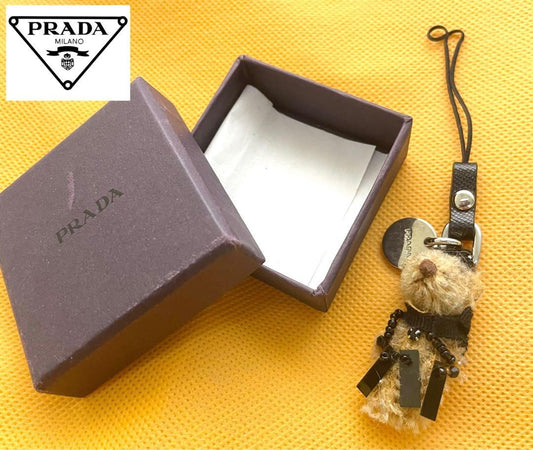 PRADA Key Ring Keychain Bag Charm Bear Authentic