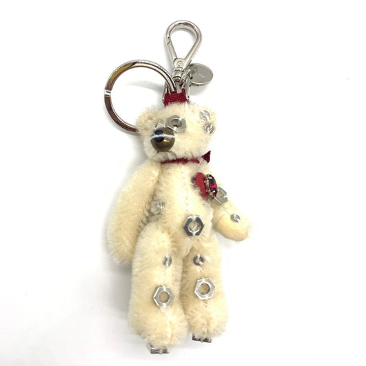 PRADA Key Ring Keychain Bag Charm Bear Nylon Metal Authentic