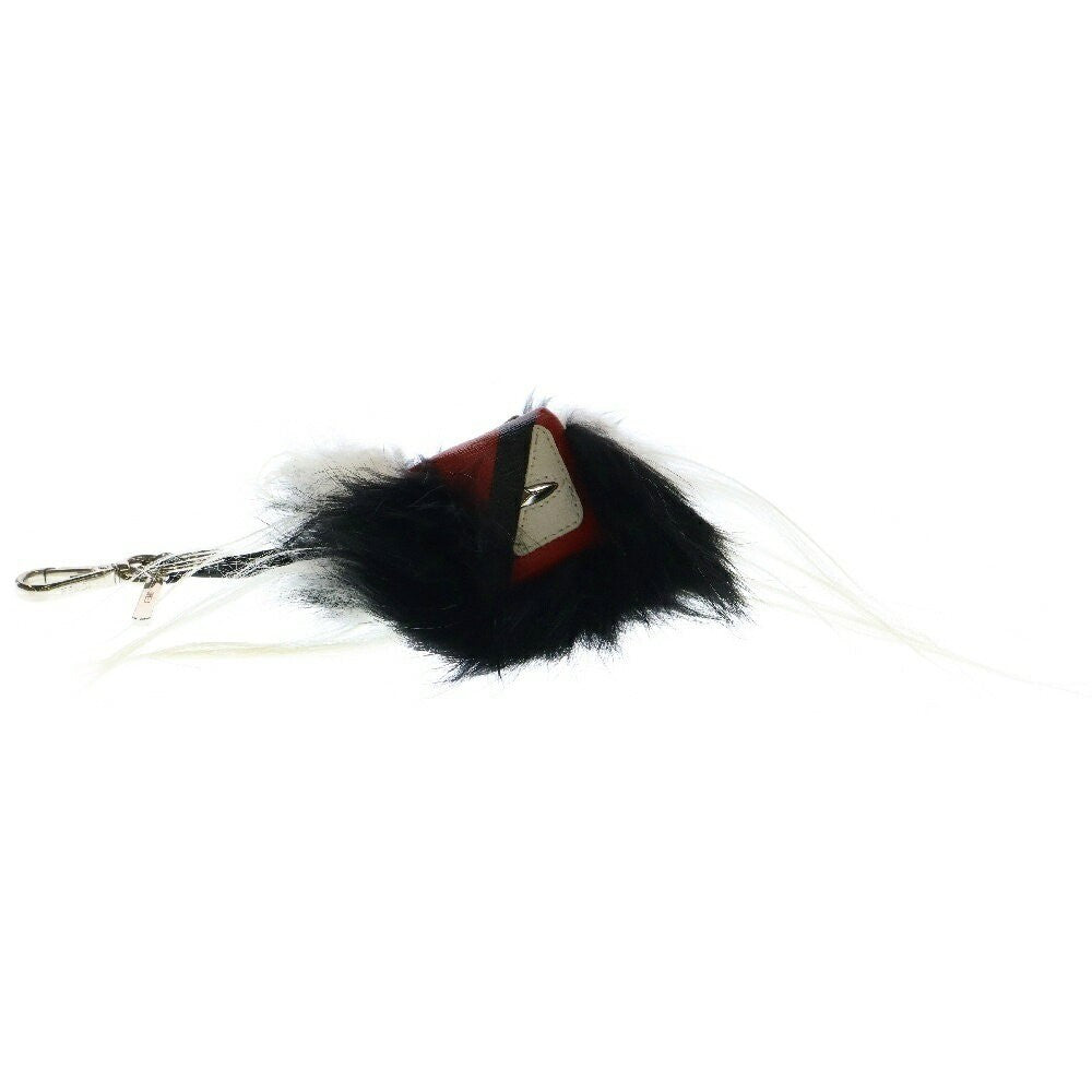 FENDI Bag Charm Key Holder Strap Monster Black Red Authentic