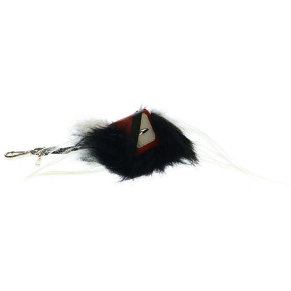 FENDI Bag Charm Key Holder Strap Monster Black Red Authentic