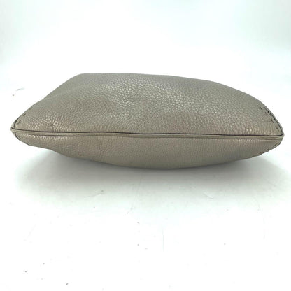 FENDI Shoulder Bag Purse Selleria Leather Greige Authentic