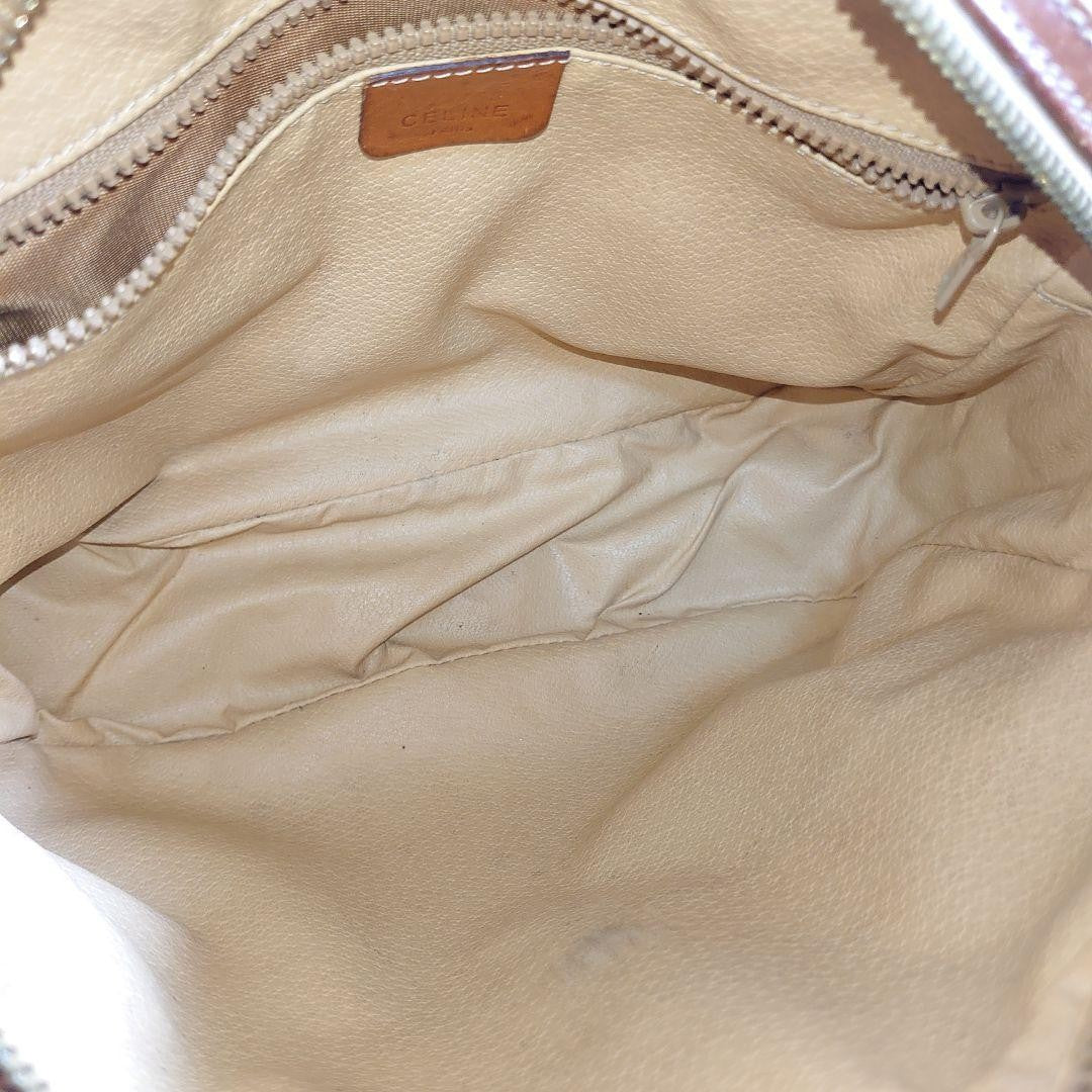 CELINE shoulder bag Purse Macadam Brown Used Authentic Women's