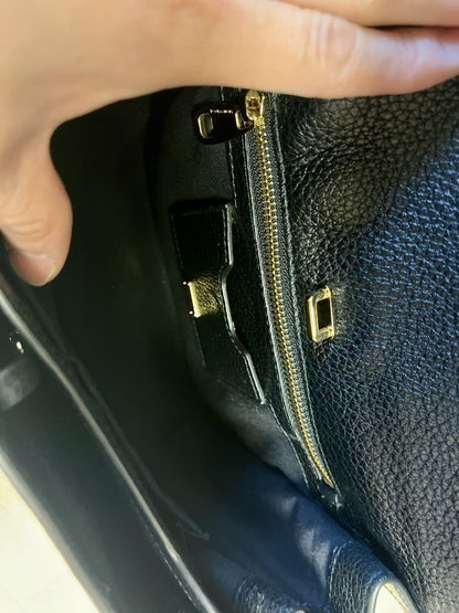 Dolce & Gabbana Hand Bag Tote Purse Leather Black Authentic