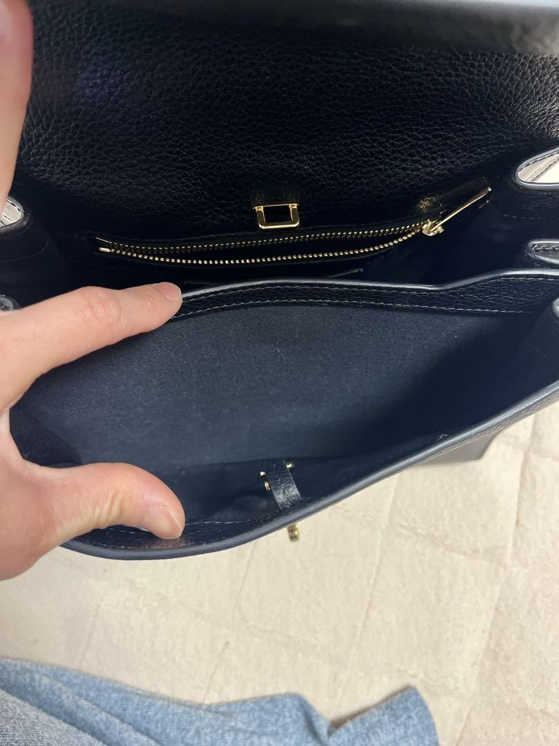 Dolce & Gabbana Hand Bag Tote Purse Leather Black Authentic