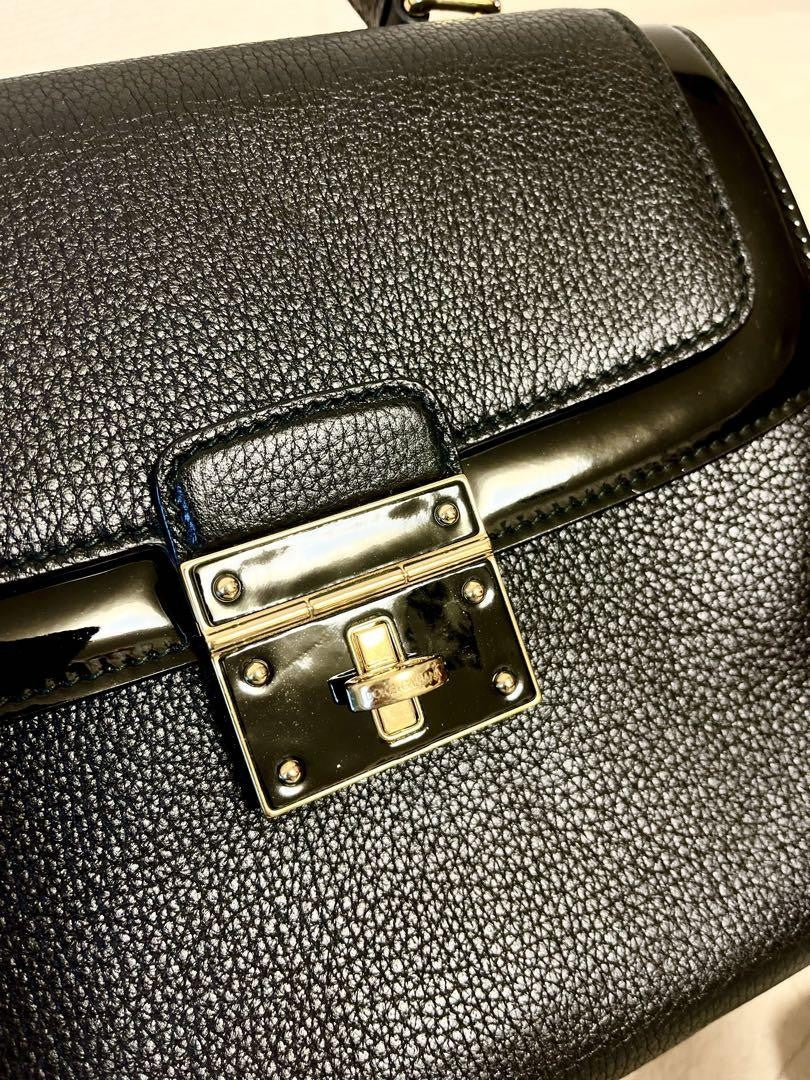 Dolce & Gabbana Hand Bag Tote Purse Leather Black Authentic