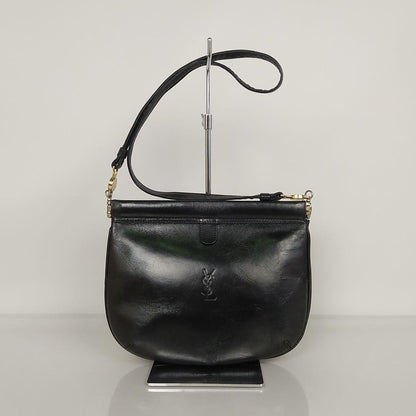 Saint Laurent Shoulder Bag Purse YSL Cassandra Leather Black Authentic