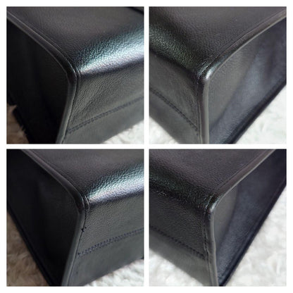 Saint Laurent Shoulder Bag Purse YSL Cassandra Leather Black Authentic