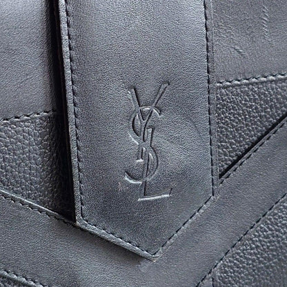 Saint Laurent Shoulder Bag Purse YSL Cassandra Leather Black Authentic