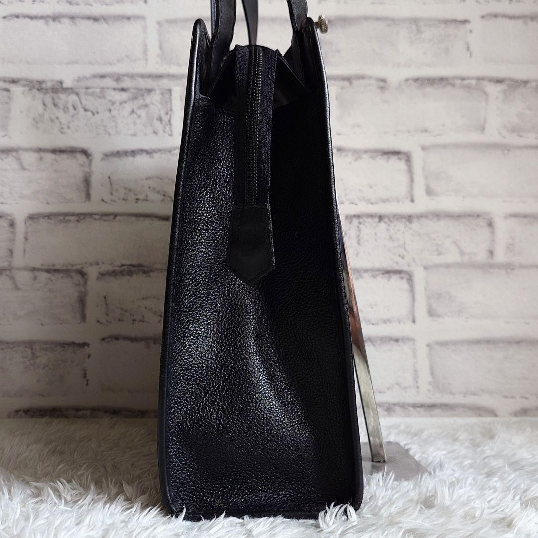 Saint Laurent Shoulder Bag Purse YSL Cassandra Leather Black Authentic