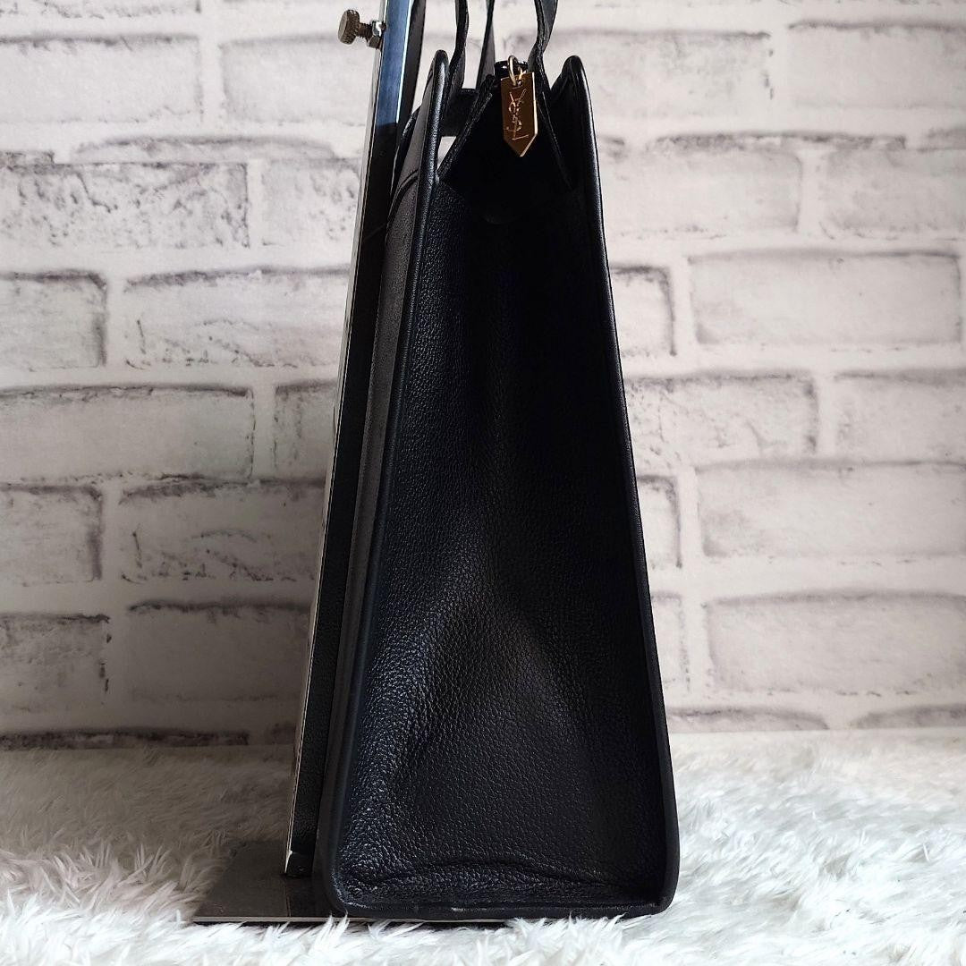 Saint Laurent Shoulder Bag Purse YSL Cassandra Leather Black Authentic