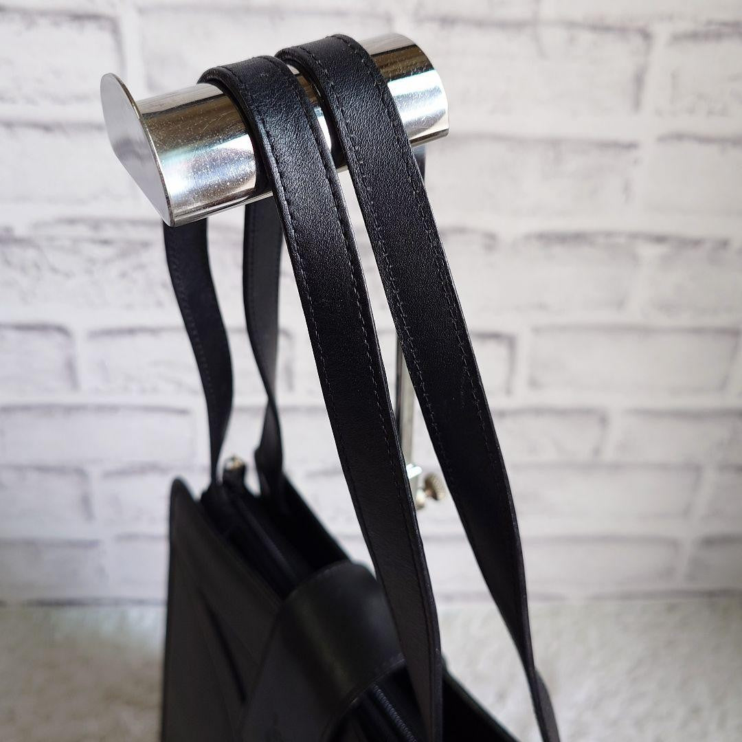 Saint Laurent Shoulder Bag Purse YSL Cassandra Leather Black Authentic