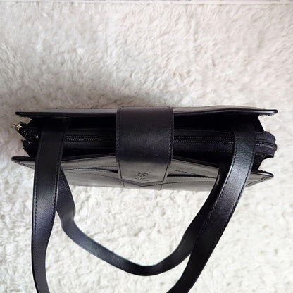 Saint Laurent Shoulder Bag Purse YSL Cassandra Leather Black Authentic