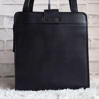 Saint Laurent Shoulder Bag Purse YSL Cassandra Leather Black Authentic