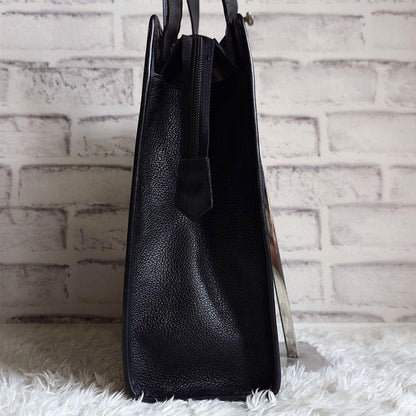Saint Laurent Shoulder Bag Purse YSL Cassandra Leather Black Authentic