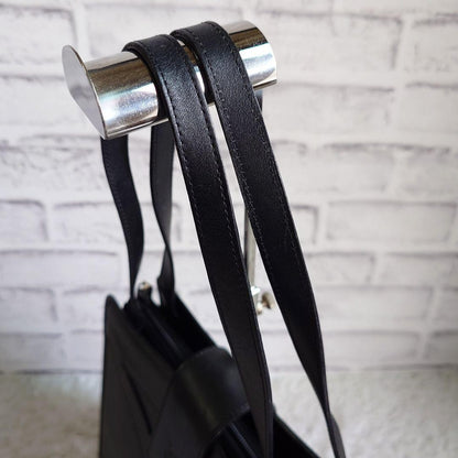 Saint Laurent Shoulder Bag Purse YSL Cassandra Leather Black Authentic