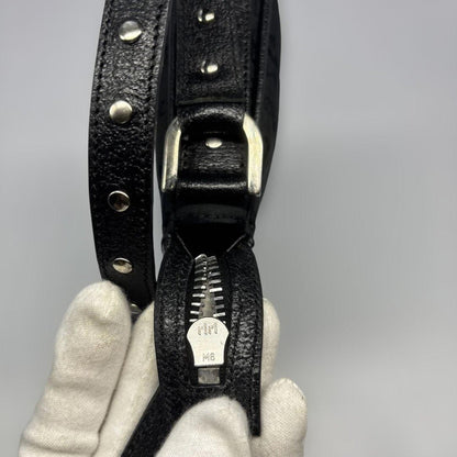 VERSACE Shoulder Bag Purse Leather Black Authentic