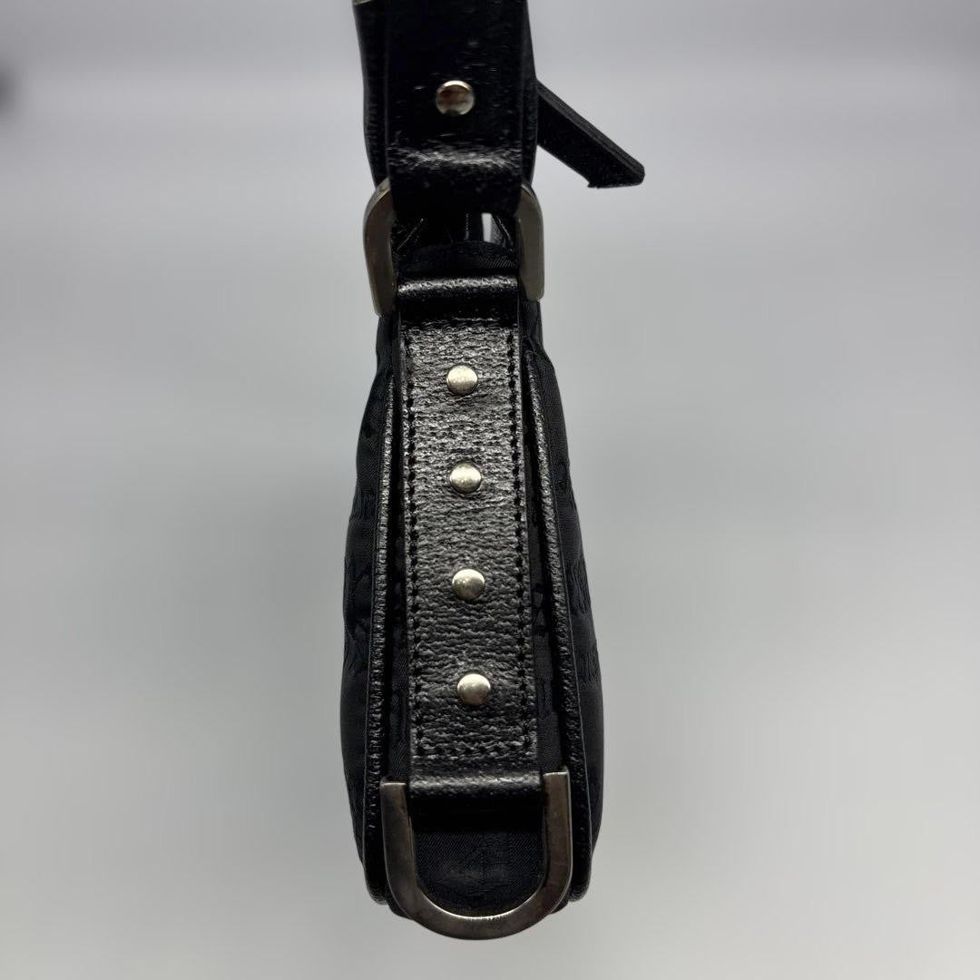 VERSACE Shoulder Bag Purse Leather Black Authentic