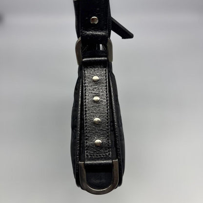 VERSACE Shoulder Bag Purse Leather Black Authentic