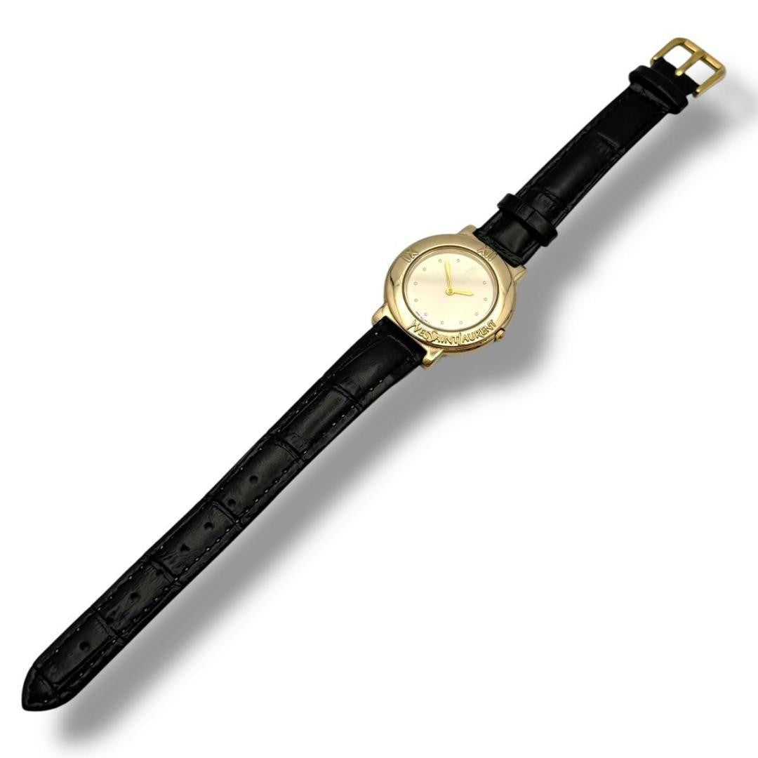 Saint Laurent Quartz Watch Wristwatch YSL Cassandra Gold Women's Auth