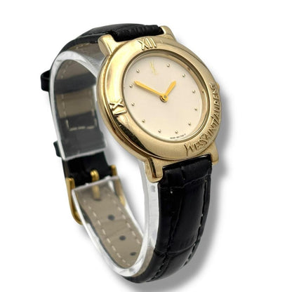 Saint Laurent Quartz Watch Wristwatch YSL Cassandra Gold Women's Auth