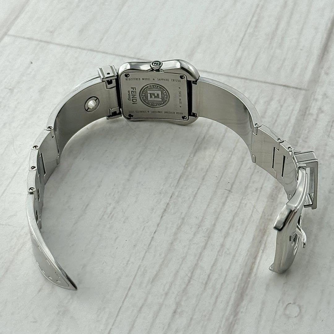 FENDI Quartz Watch Wristwatch FF Logo Silver Women's Authentic