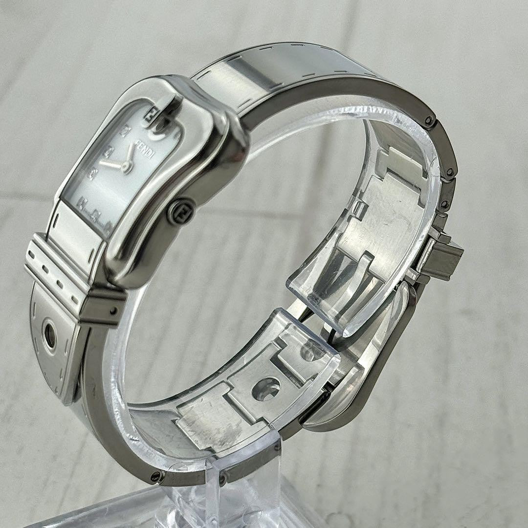 FENDI Quartz Watch Wristwatch FF Logo Silver Women's Authentic