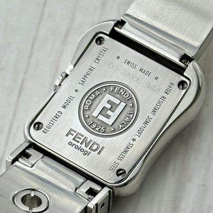 FENDI Quartz Watch Wristwatch FF Logo Silver Women's Authentic