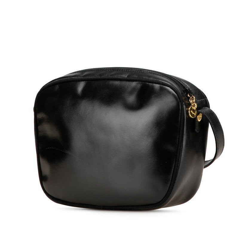 Salvatore Ferragamo Shoulder Bag Purse Leather Black Authentic