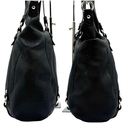 COACH Shoulder Bag Purse Leather Black Authentic