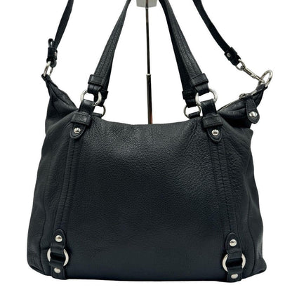 COACH Shoulder Bag Purse Leather Black Authentic