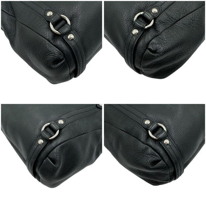 COACH Shoulder Bag Purse Leather Black Authentic