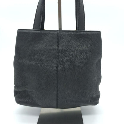BURBERRY Hand Bag Tote Purse Nova Check Leather Black Authentic
