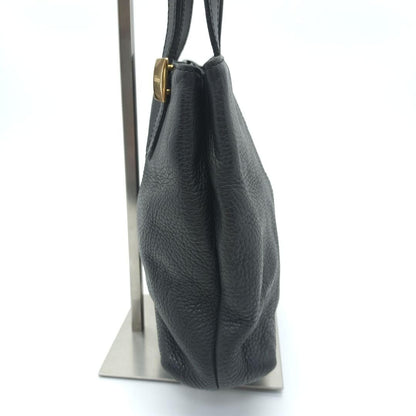BURBERRY Hand Bag Tote Purse Nova Check Leather Black Authentic