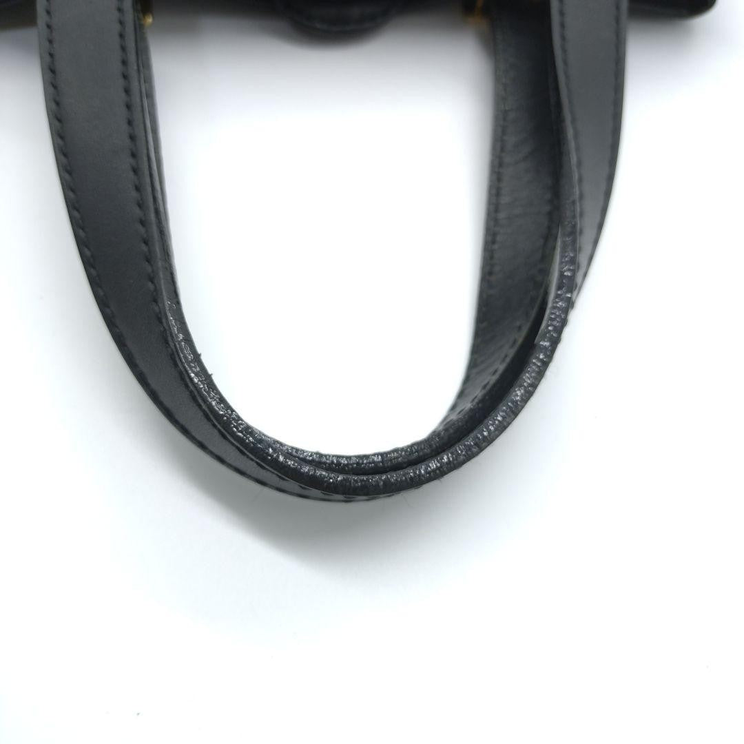 BURBERRY Hand Bag Tote Purse Nova Check Leather Black Authentic