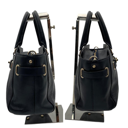 COACH Hand Shoulder Bag Tote Purse Leather Black Authentic