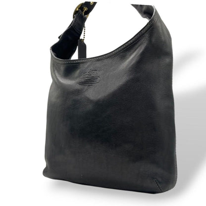 COACH Shoulder Bag Purse Leather Black Authentic