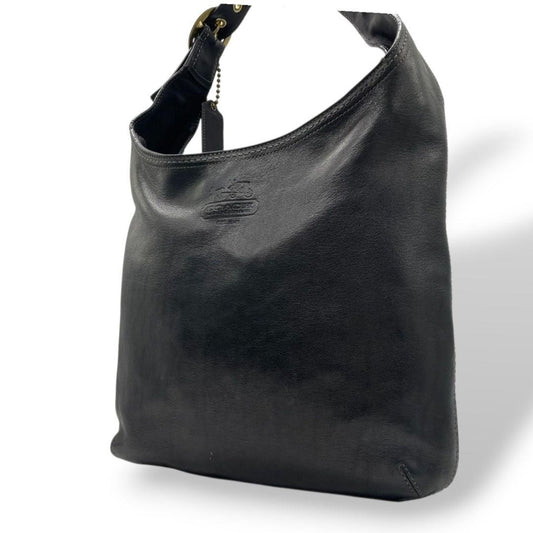 COACH Shoulder Bag Purse Leather Black Authentic