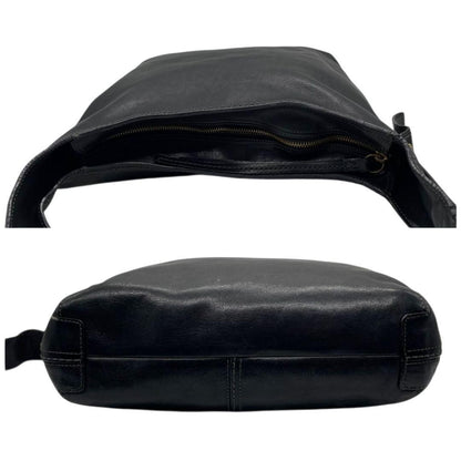 COACH Shoulder Bag Purse Leather Black Authentic