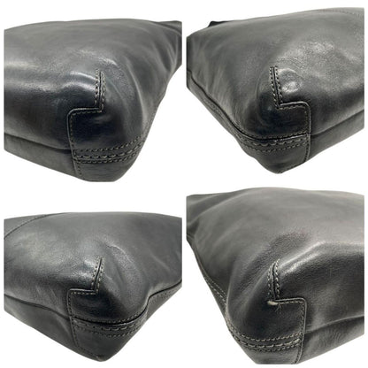 COACH Shoulder Bag Purse Leather Black Authentic