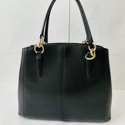 COACH Hand Shoulder Bag Tote Purse 2way Leather Black Authentic