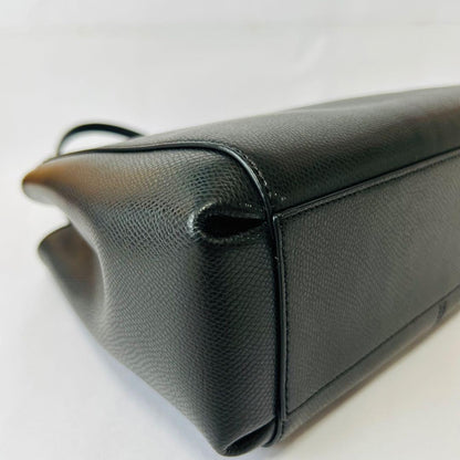 COACH Hand Shoulder Bag Tote Purse 2way Leather Black Authentic