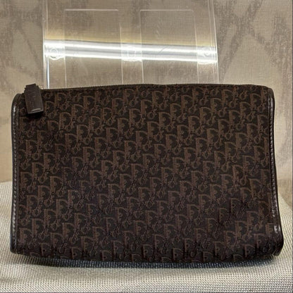 Christian Dior Clutch Bag Second Bag Trotter Brown Authentic