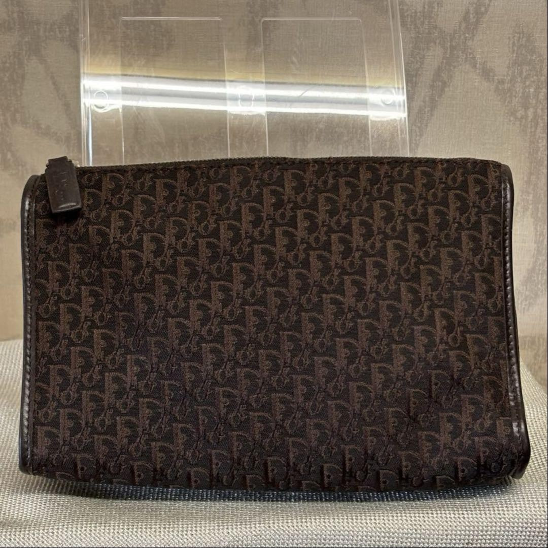 Christian Dior Clutch Bag Second Bag Trotter Brown Authentic