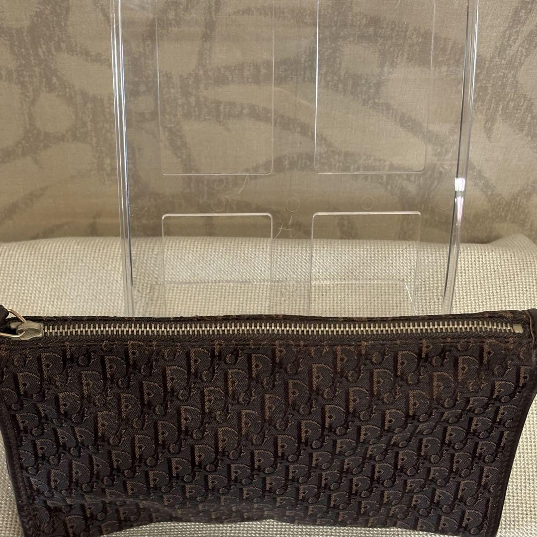 Christian Dior Clutch Bag Second Bag Trotter Brown Authentic