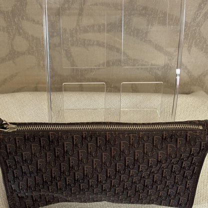 Christian Dior Clutch Bag Second Bag Trotter Brown Authentic