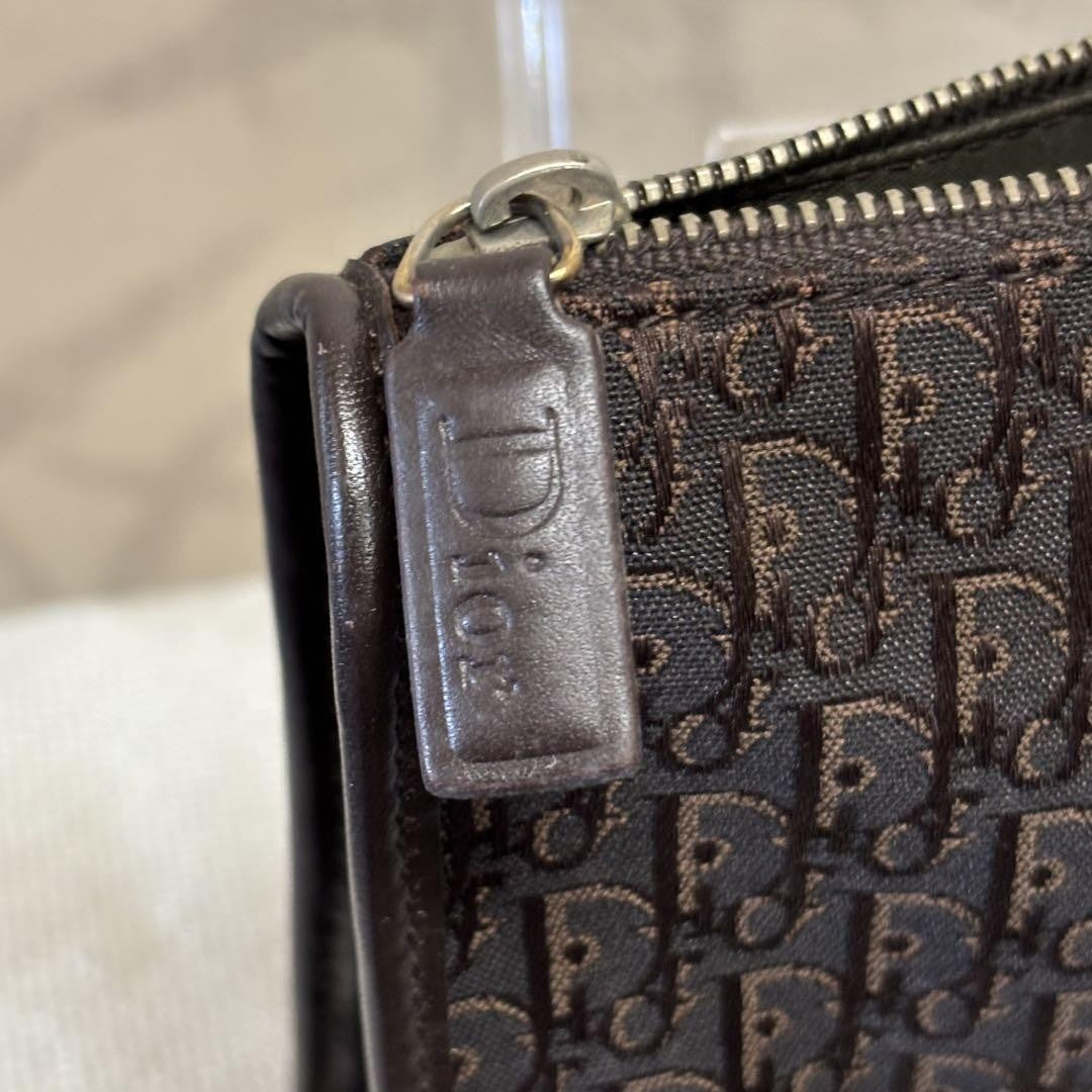 Christian Dior Clutch Bag Second Bag Trotter Brown Authentic