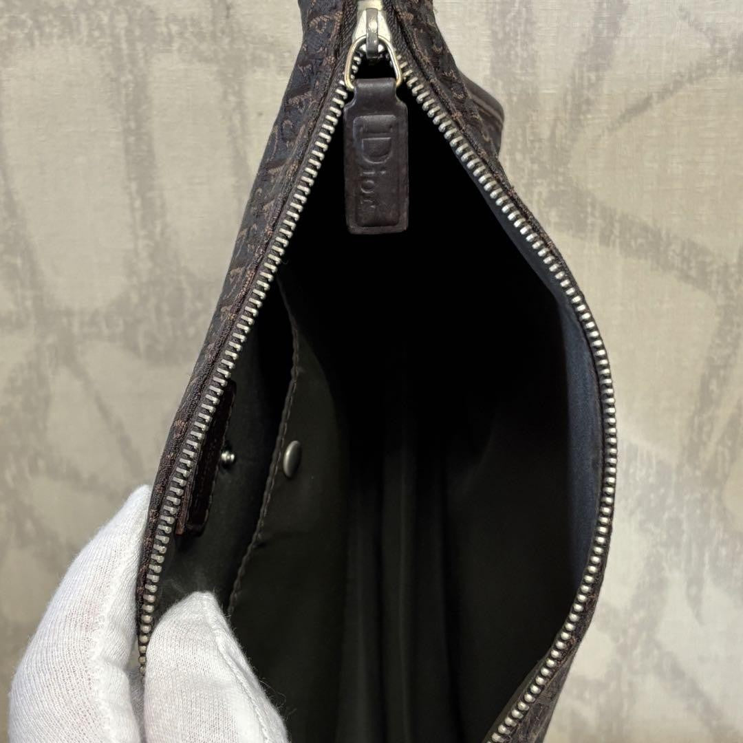 Christian Dior Clutch Bag Second Bag Trotter Brown Authentic