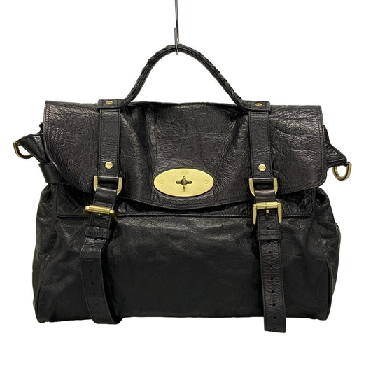 MULBERRY Hand Bag Tote Purse Leather Black Authentic