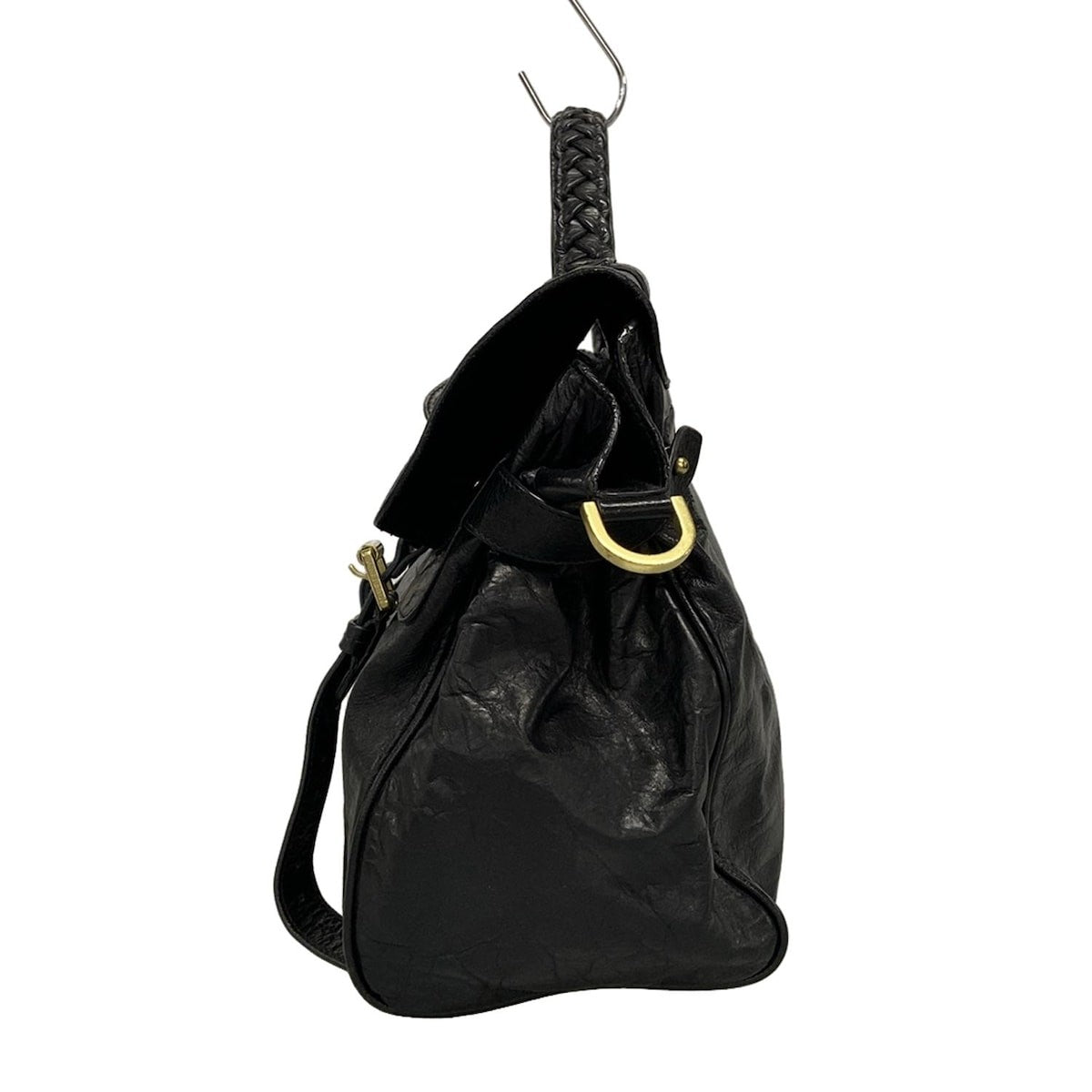 MULBERRY Hand Bag Tote Purse Leather Black Authentic